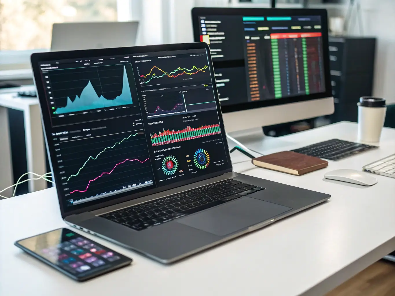 A clean, modern dashboard displaying real-time analytics and insights generated by GrizzAI's AI agents, highlighting key performance metrics and customer interactions.