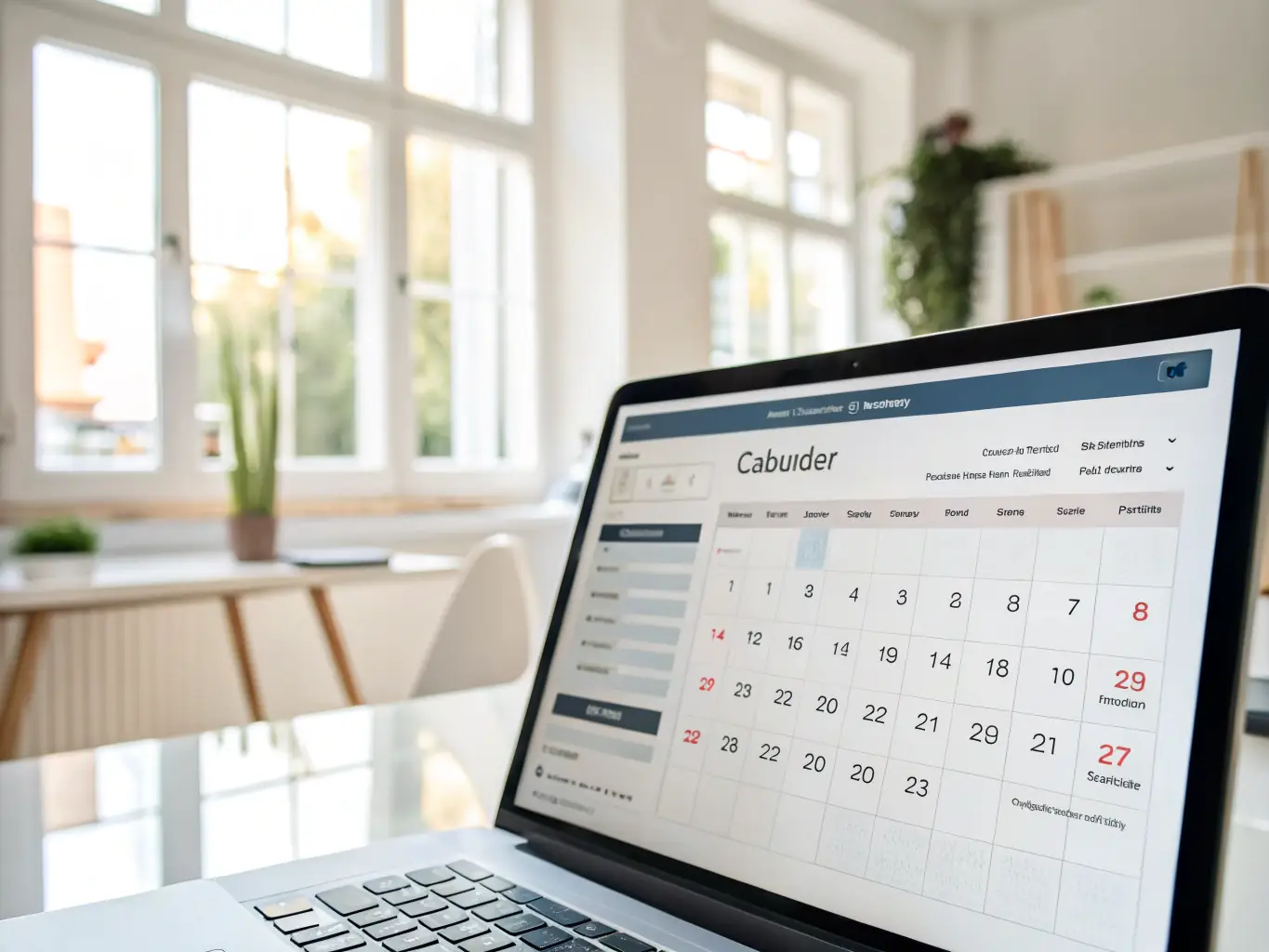 An AI receptionist efficiently scheduling appointments in a digital calendar, demonstrating its ability to manage bookings seamlessly.